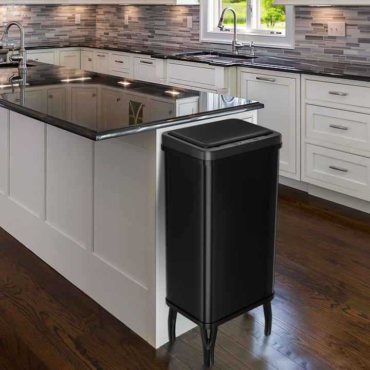 Gardtech 60 Liter Mülleimer Küche mit Sensor - Abfalleimer mit Bewegungssensor - Klemmring für Müllb
