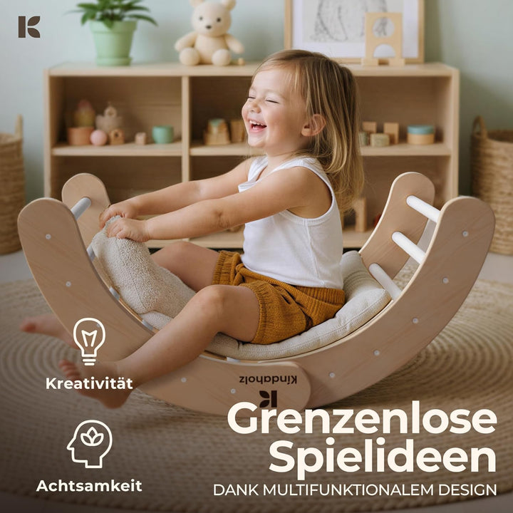 5in1 Kletterbogen mit vielseitiger 2-in-1-Rutsche mit Sicherheitsbändern, Klettergerüst Indoor-Spiel