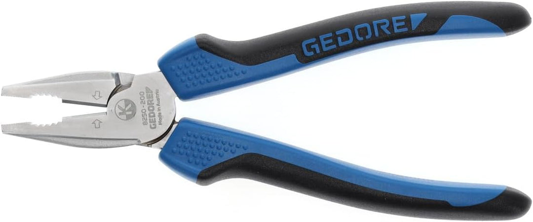 GEDORE Kraft-Kombizange zum Schneiden/Halten/Drehen, 2-Komponenten-Griff, Länge 200 mm, 8250-200 JC