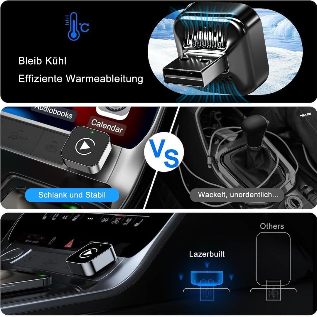 Wireless CarPlay Adapter für Apple iPhone & Android, 2026 Upgrade von Wired auf Wireless–Plug & Play