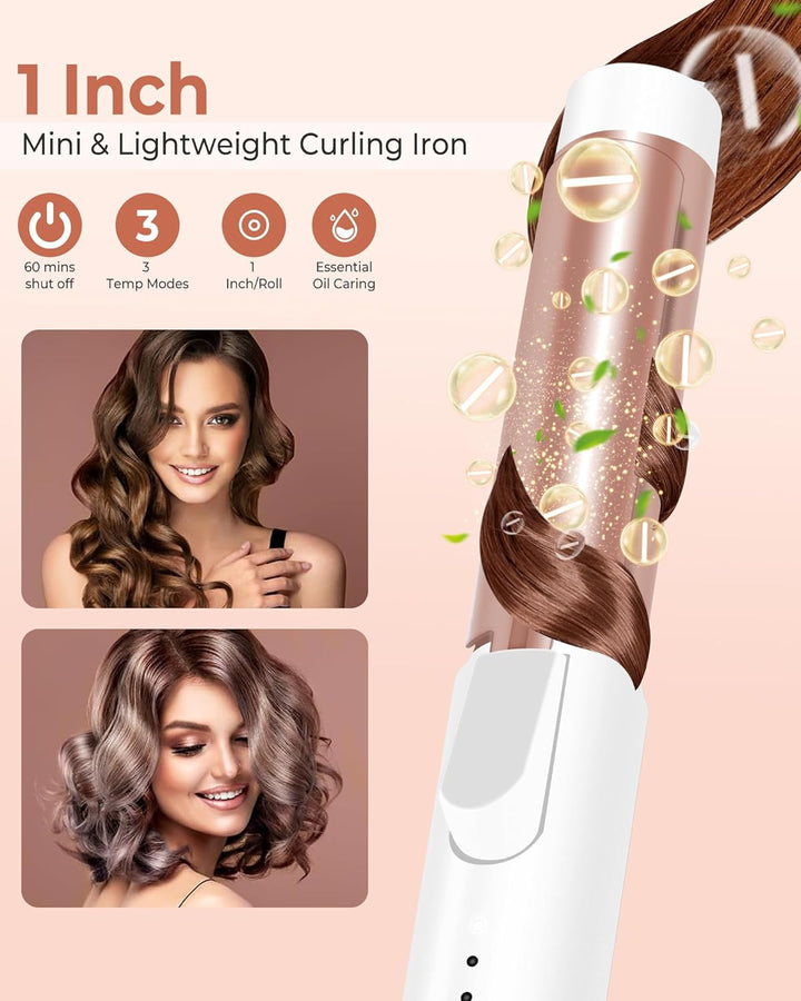 UKLISS Mini Lockenstab 25mm - Lockenstab Kurze Haare 160-200°C, Reise Mini Hair Curler für Kurze und