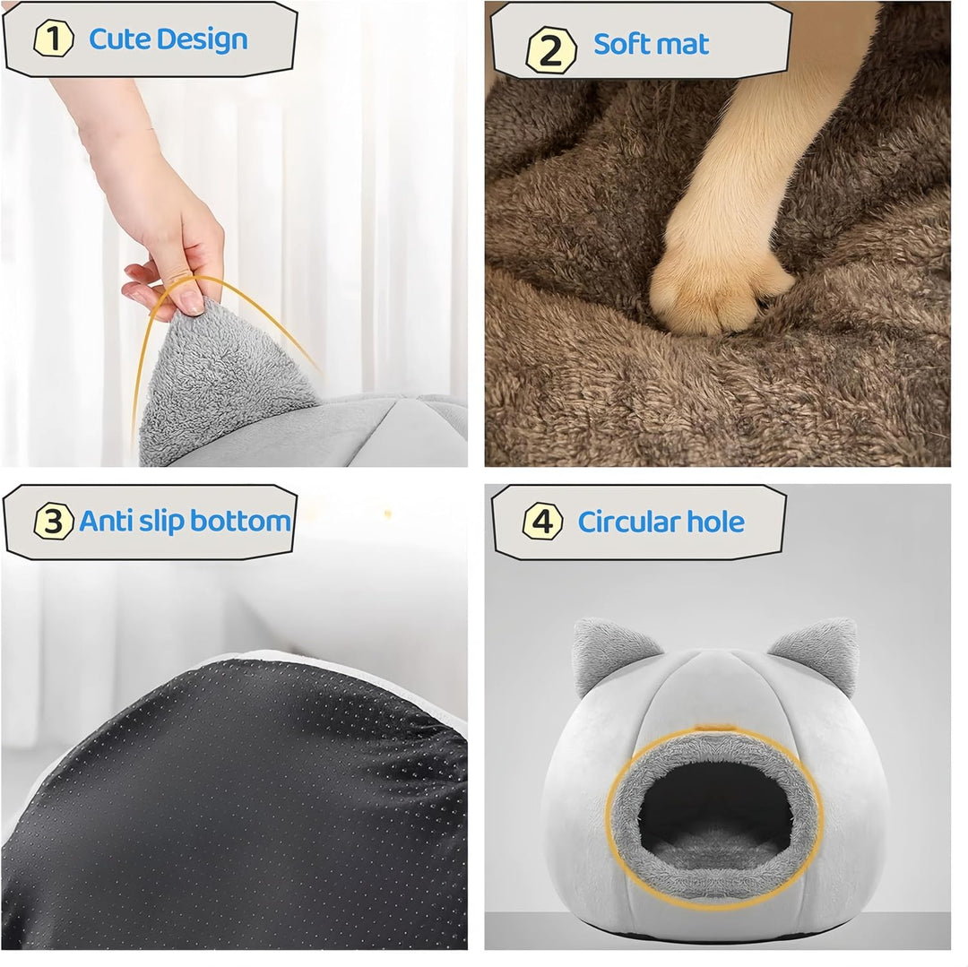 Höhlen-Hundebett Katzenhöhle, Katzenbetten für Hauskatzen, Faltbare Katzenbetthöhle, Katzenhaus mit
