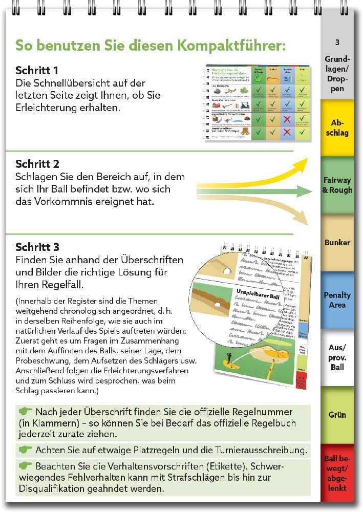 Golfregeln kompakt 2023-2026: Der praktische Regelführer zur Verwendung auf dem Platz, Spiralbindung
