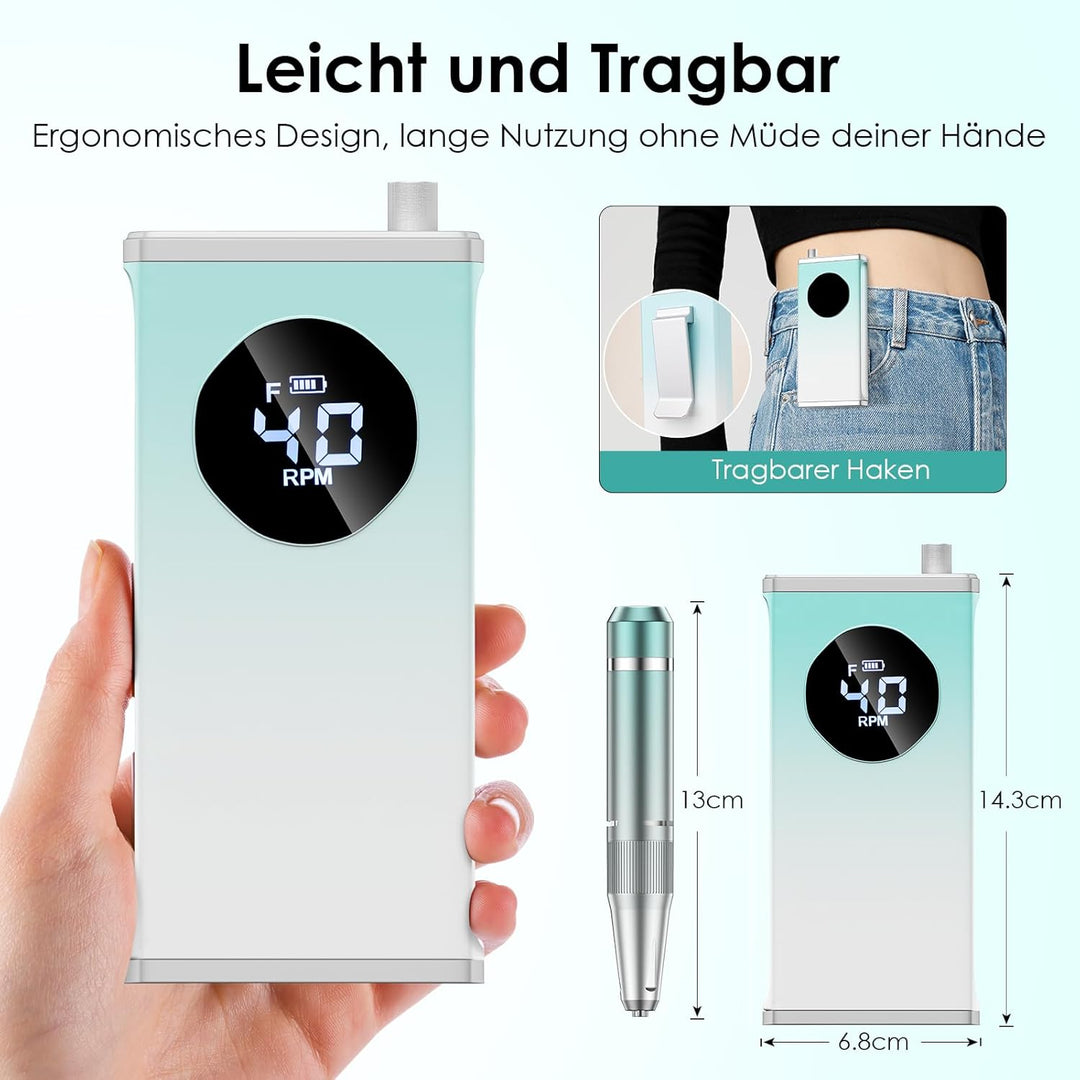 HOMEASY Nagelfräser Elektrisch Profi Maniküre Pediküre Set 16 IN 1 Nagelfeile 40000 U/Min Tragbar Fr