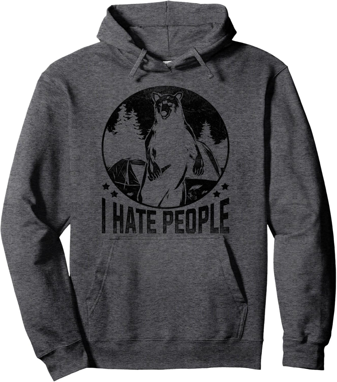 I Hate People I Eat People Camping Gift Hiking Bär Geschenk Pullover Hoodie