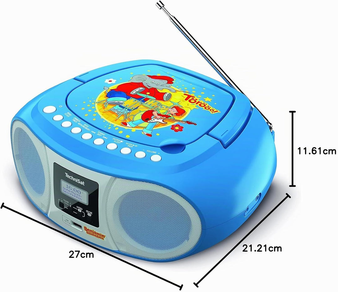 TechniSat DIGITRADIO 1990 Benjamin Blümchen Edition - Stereo-Boombox mit DAB+/UKW-Radio und CD-Playe