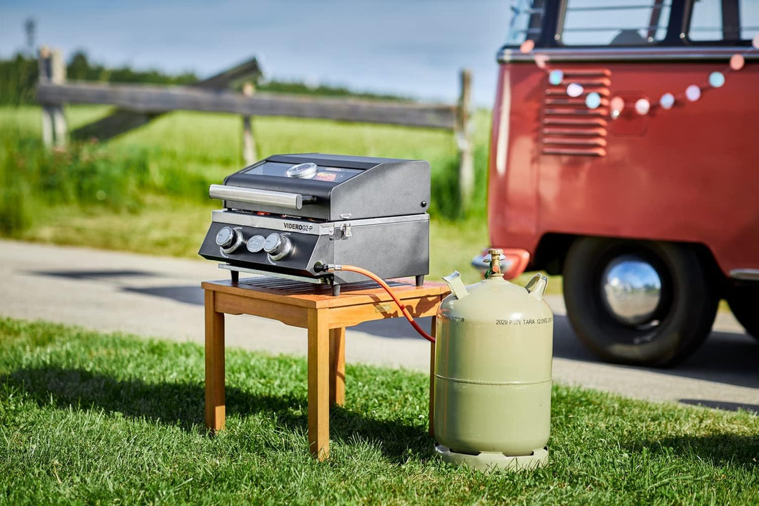 RÖSLE Grillplatte VIDERO G2-P, Hochwertige Grillplatte aus Gusseisen für Fleisch und kleine Grillstü