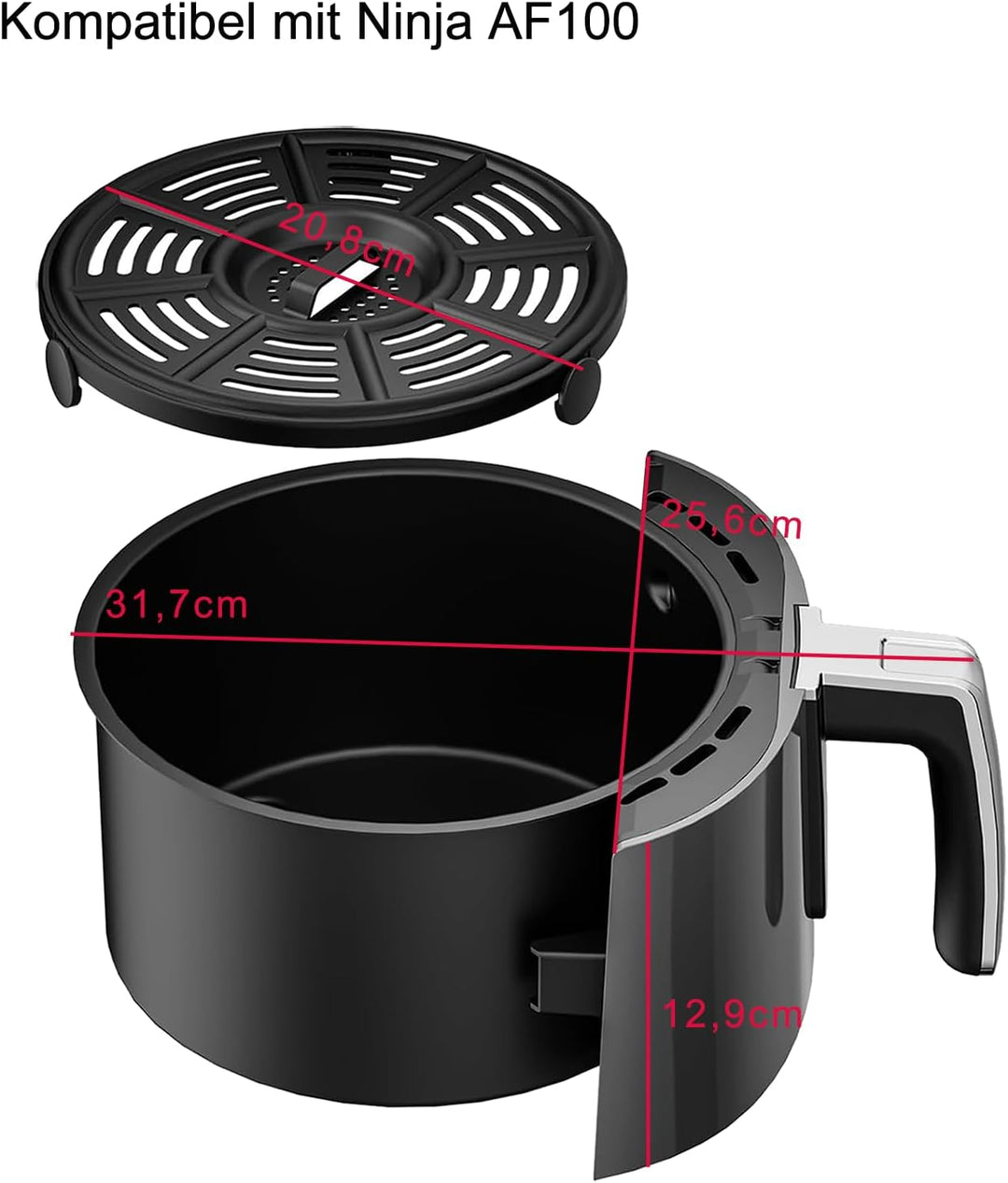 Airfryer-Korb und Crisper Gittereinsatz für Ninja AF100,3,8L Ersatzkorb