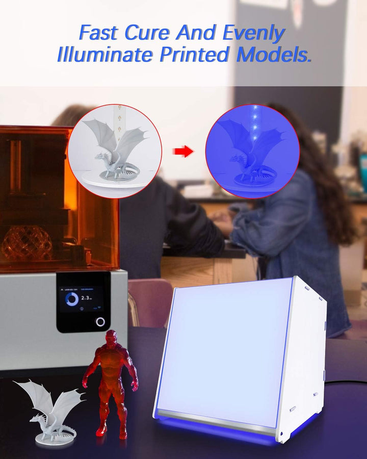SUNLU Harz UV Härtungsbox, Rotierend 405nm UV Licht Aushärtung Maschine für 3D Harz Drucker Drucken