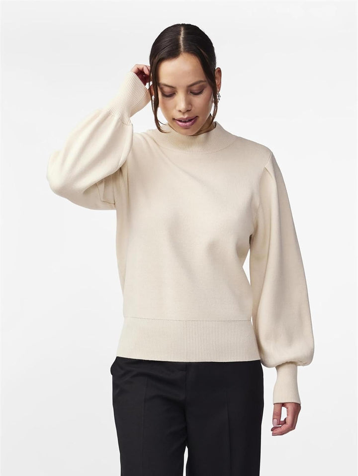 YAS Damen Yasfonny Ls Knit S. Noos Pullover XS Birch, XS Birch