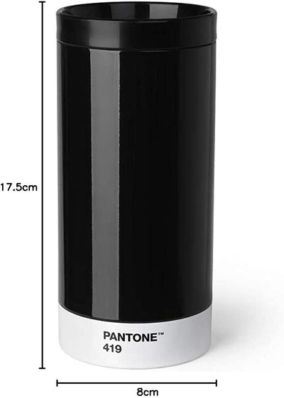 Pantone Reisebecher, Edelstahl, ABS, Black 419, 1 Stück (1er Pack), Black 419