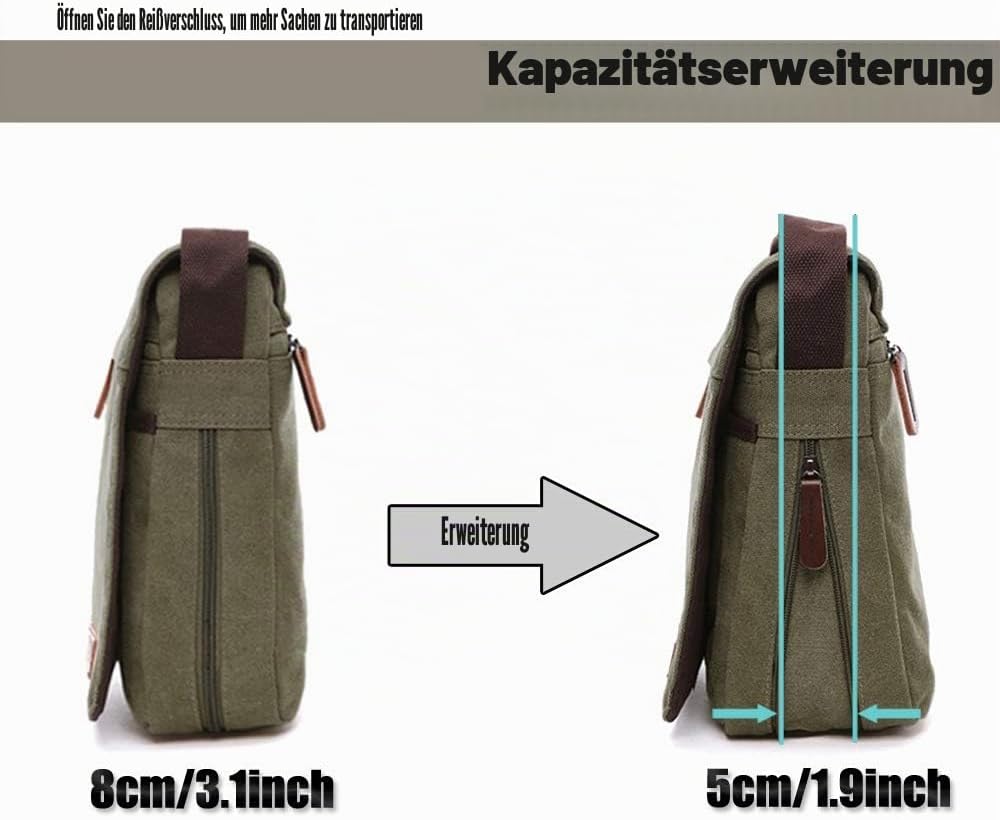 LOSMILE Herren Umhängetaschen, Leinwand Schultertaschen, Laptoptasche,Schulranzen, für Schule und Ar