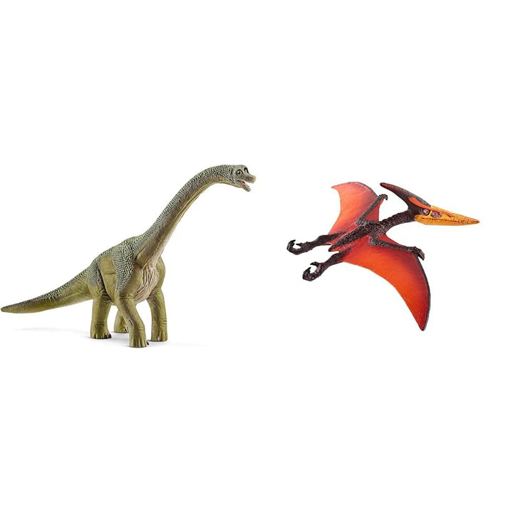 SCHLEICH 14581 Dinosaurs Brachiosaurus, Dinosaurier Figur & Dinosaurs 15008 Realistische Pteranodon