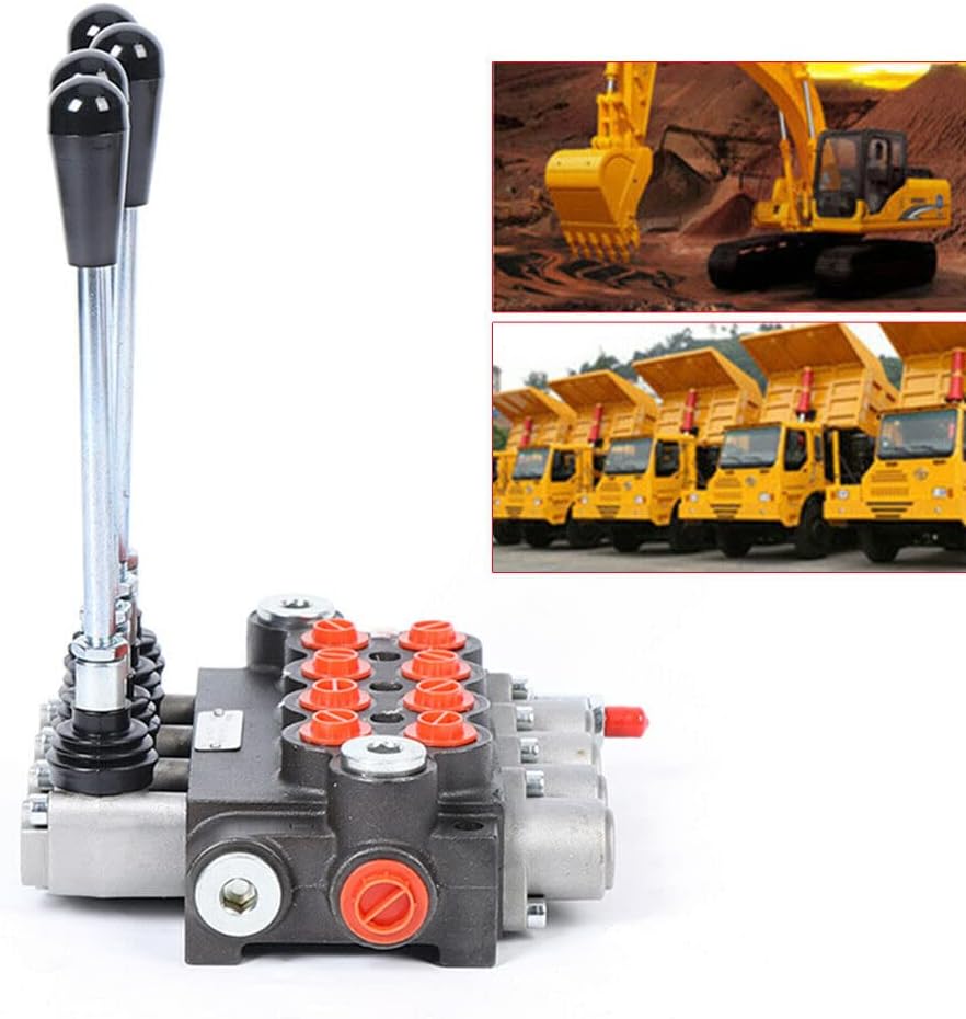 BJTDLLX Hydraulikventil Handhebelventil Steuergerät 4P40 Hydraulisches Wegeventil 4 Fach Adjustable