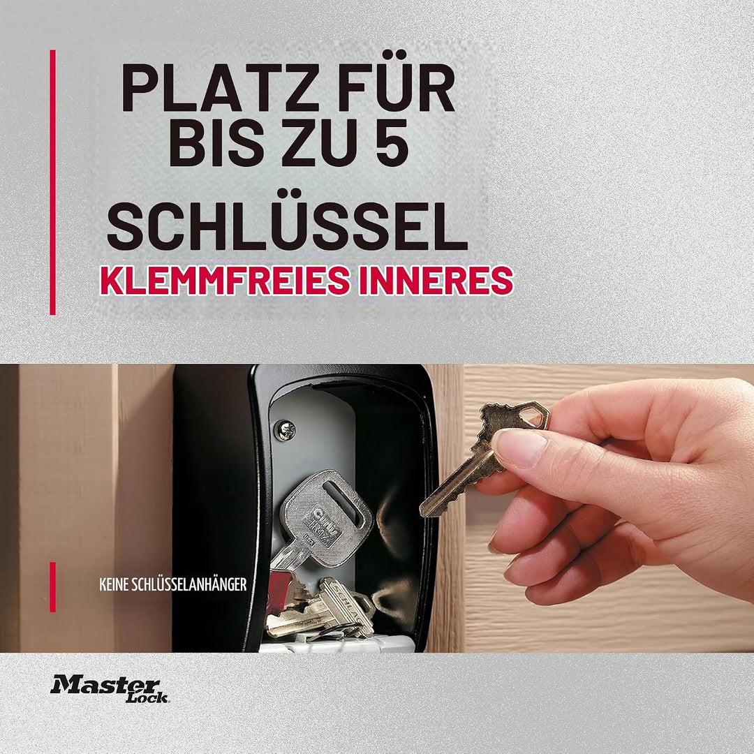 Master Lock 5420D Set Ihre eigene Kombination Wandbefestigung 5 Key Capacity schwarz, Wandbefestigun