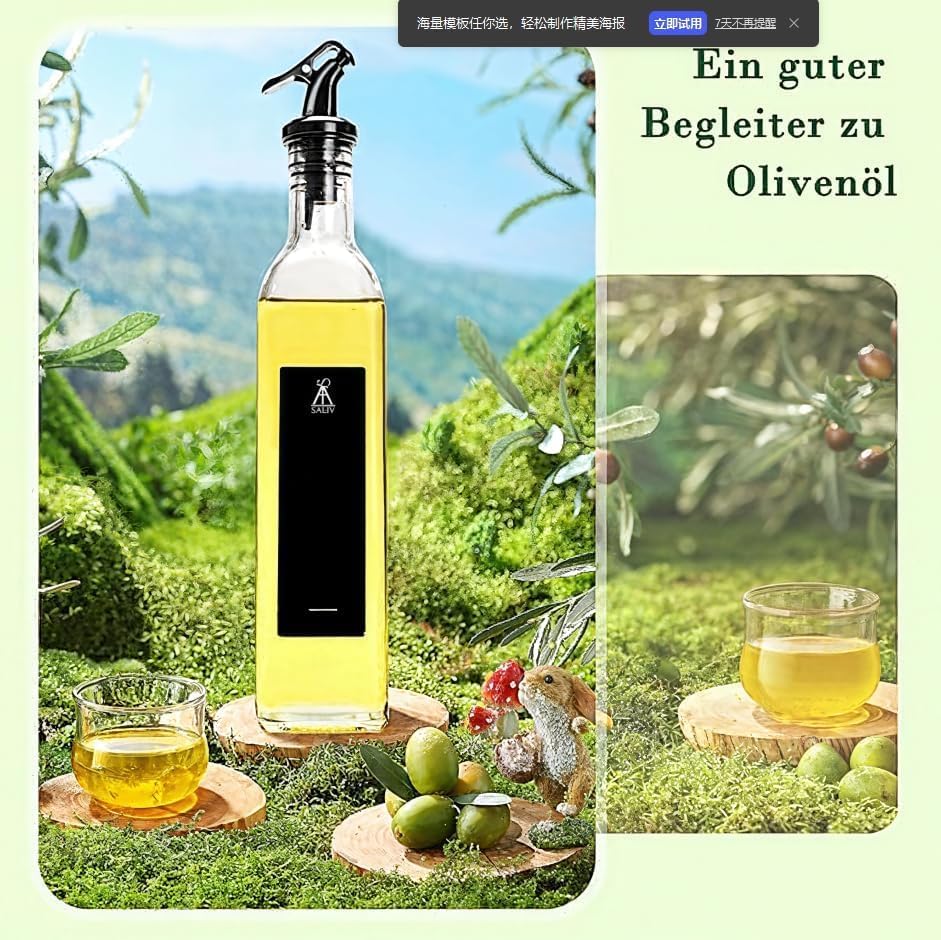 SAEIV 160 ml Ölflasche Glas 12 Set, Kleine und handliche Öl Essig Spender, Oil bottle, Ölflasche mit