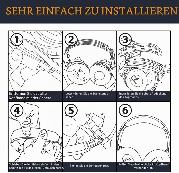 SOULWIT Ersatz Kopfband Headband für Bose QuietComfort 25(QC25)/SoundLink Around-Ear II(SoundLink AE