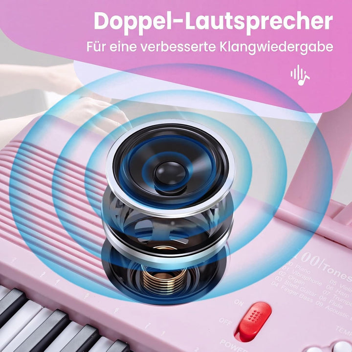 COSTWAY Keyboard Piano 61 Tasten, Digital Piano mit Ständer &amp; Mikrofon &amp; Tragetasche, E-Piano für Ei