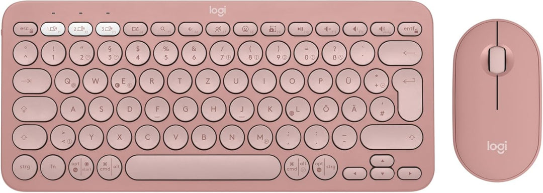 Logitech Pebble 2 Combo, kabellose Tastatur und Maus, leise und mobil, anpassbar, Logi Bolt, Bluetoo