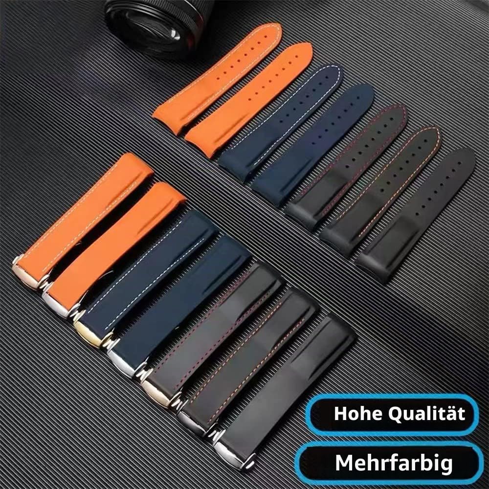 Uhrenarmband für Omega Silikon Gummi Uhrenarmbänder 20mm 22mm Sanft Wasserdicht Sport Ersatz Faltsch
