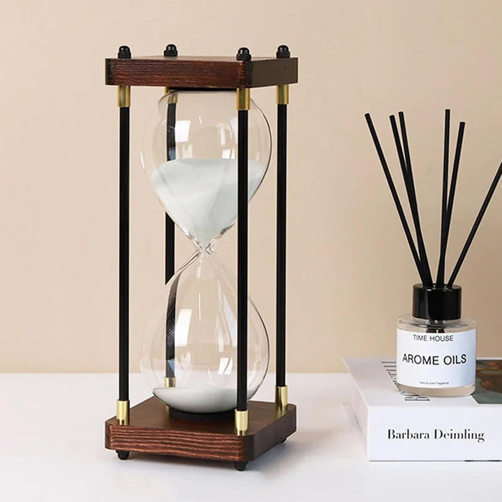 Grosse Sanduhr 60 Minuten, Sanduhr aus Holz, Regenbogen Glas Deko Sanduhren, Geschenk Sanduhr, für H