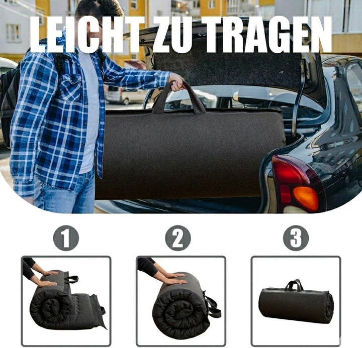 MAXYOYO Tragbare Faltbare Futon -Matratze, Hypoallergener Stoff Und Memory Foam Matratzenpad Mit Gri