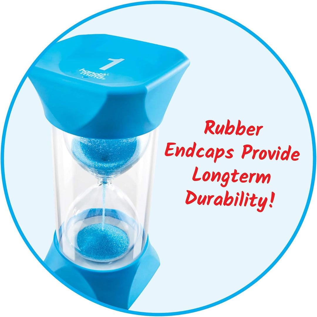 Learning Resources Jumbo-Sanduhr, 1-Minute-Sanduhr mit gummierten weichen Endkappen, für ruhige Paus