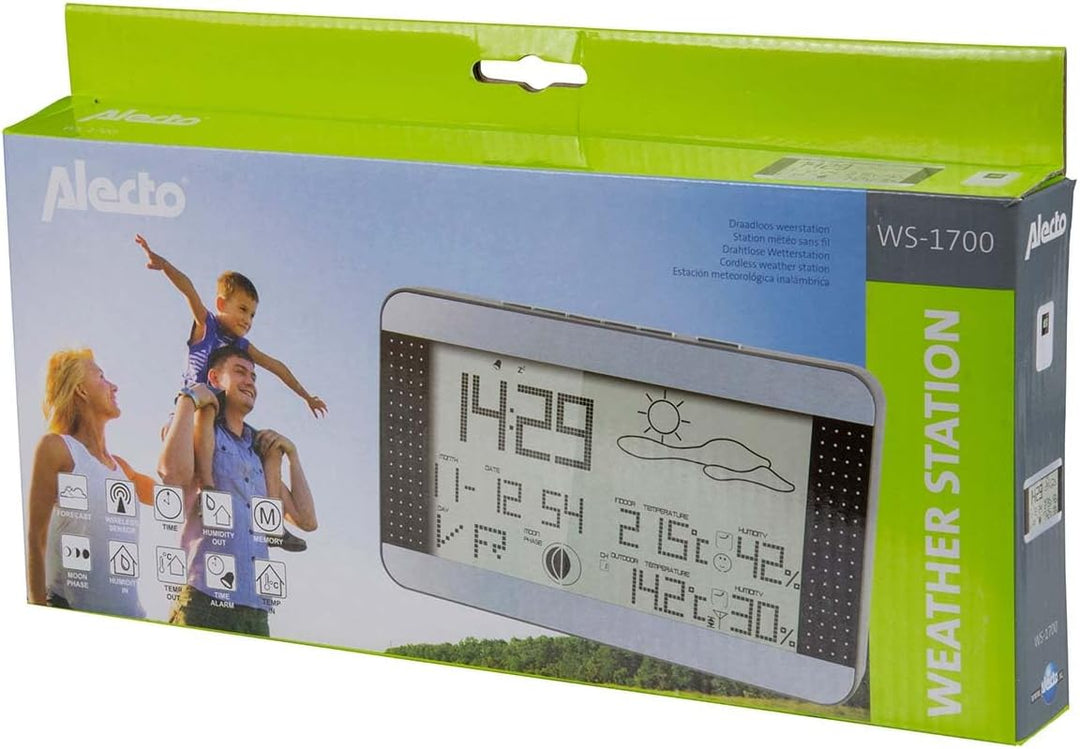 Alecto WS-1700 Drahtlose Wetterstation, Grau, 39 x 174 x 305 mm