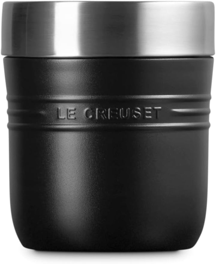 Le Creuset Vakuumisoliertes Edelstahl-Glas für heisse und kalte Suppe, 500 ml, mattschwarz, leicht z