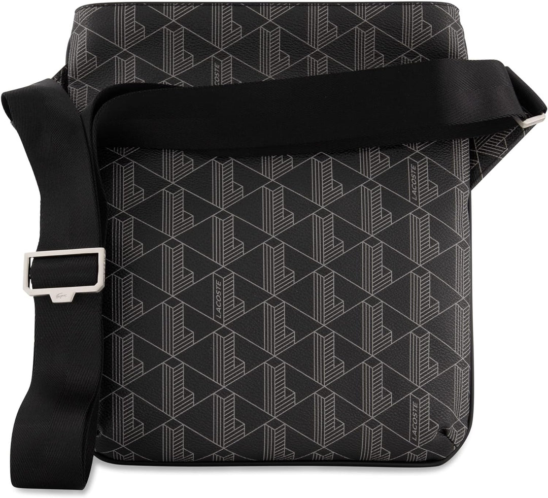 Lacoste Herren Nh4260lx Crossover Bag, Monogram, Schwarz/Grau Monogram, Schwarz / Grau, Monogram, Sc