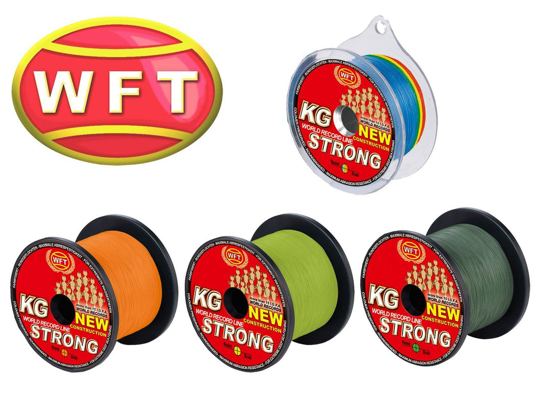 WFT KG Strong 600m 0,22mm 32kg, geflochtene Schnur, Meeresschnur, Angelschnur, Geflechtschnur Gelb,