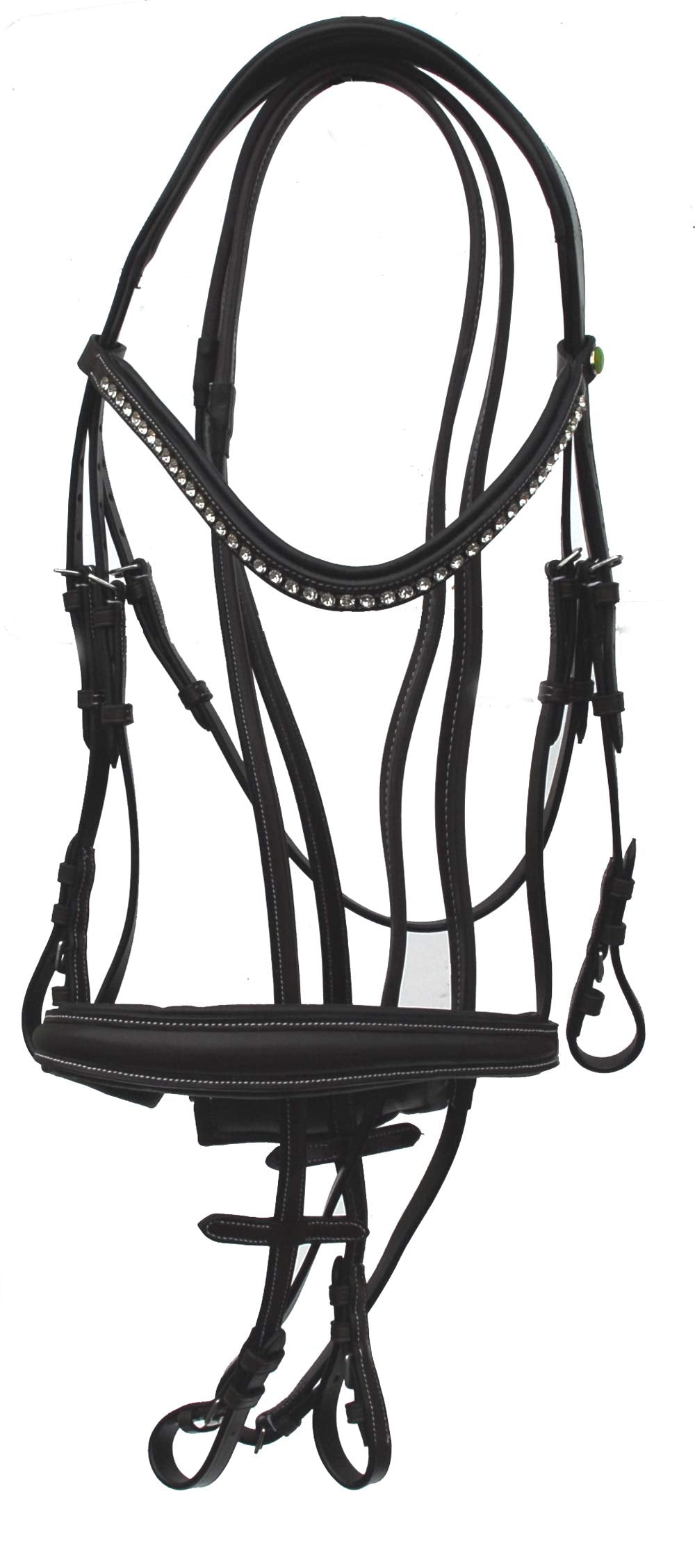 Rhinegold Italienisches Leder Anatomisches Pferd Trensenzaum mit Kappzaum Reithalfter Havana Cob, Ha
