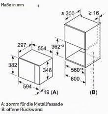 Mikrowelle Bosch BFL520MB0, 20 l, 800 W, Schwarz