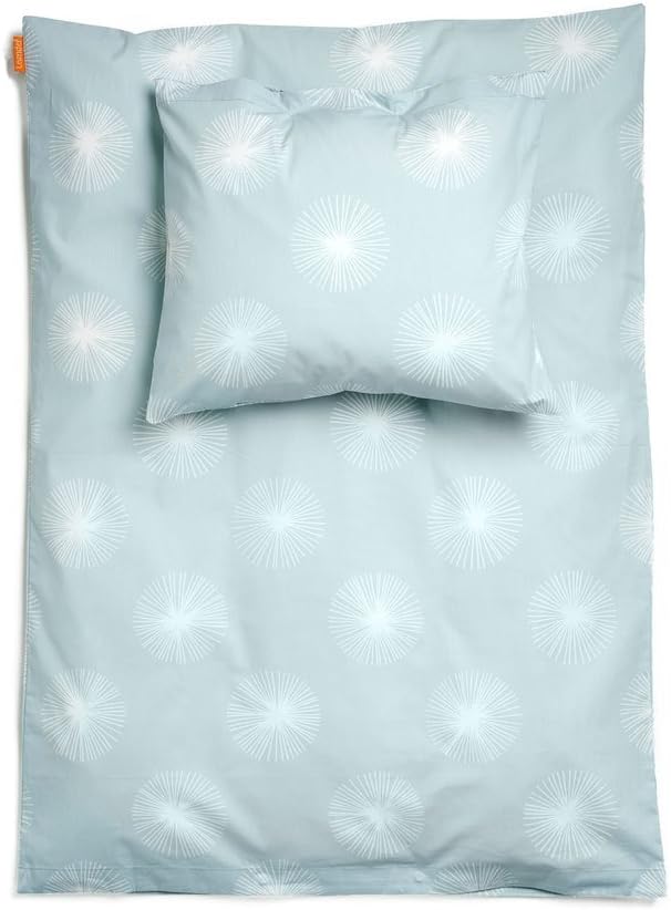 Leander Baby-Bettwäsche aus Baumwolle Flora (70x100 / 40x45) in blau/Misty Blue