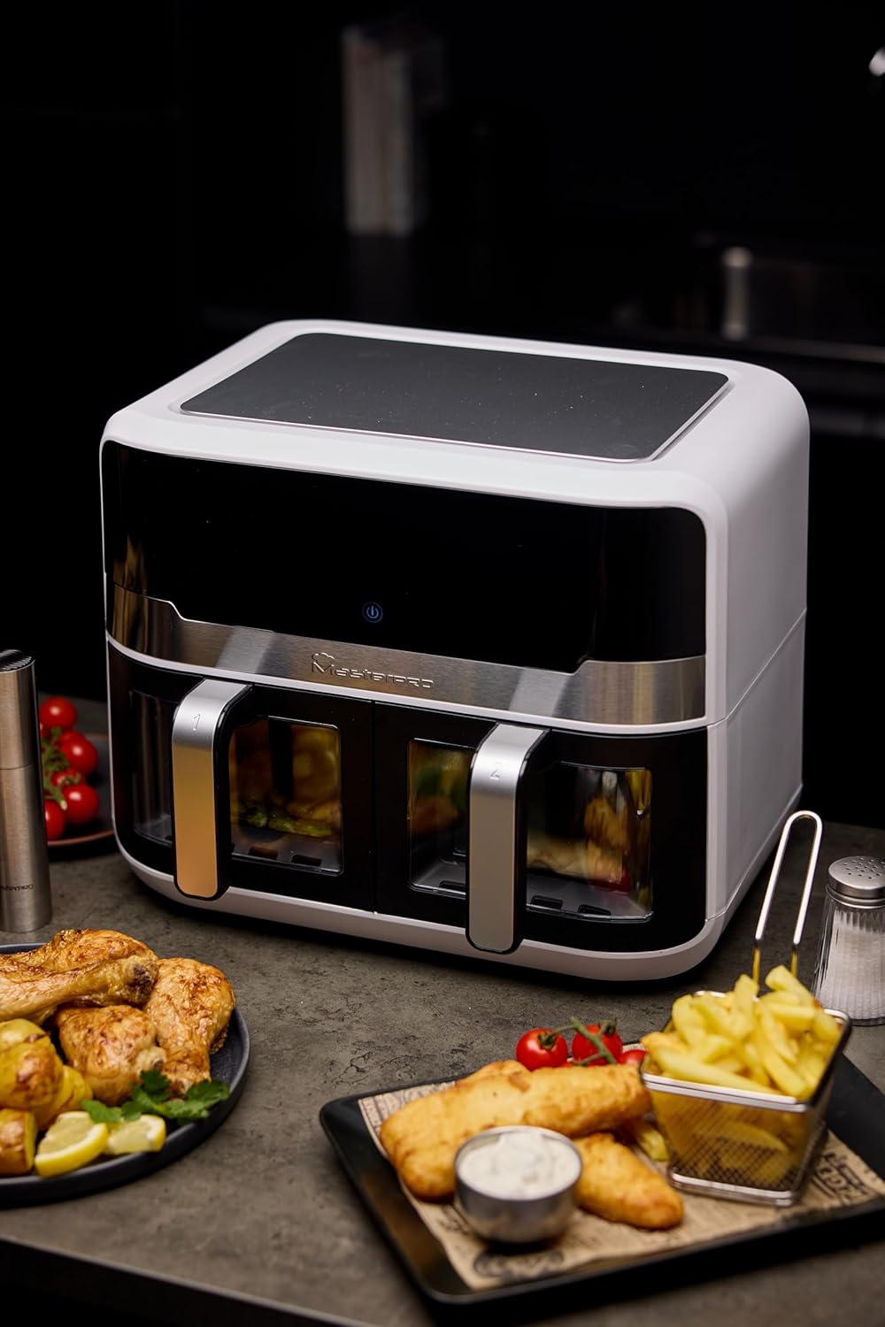 MasterPRO Rocket Duo 900-9 Liter 2400w Doppel-Luftfritteuse - Zeit- und Temperaturkontrolle - Digita