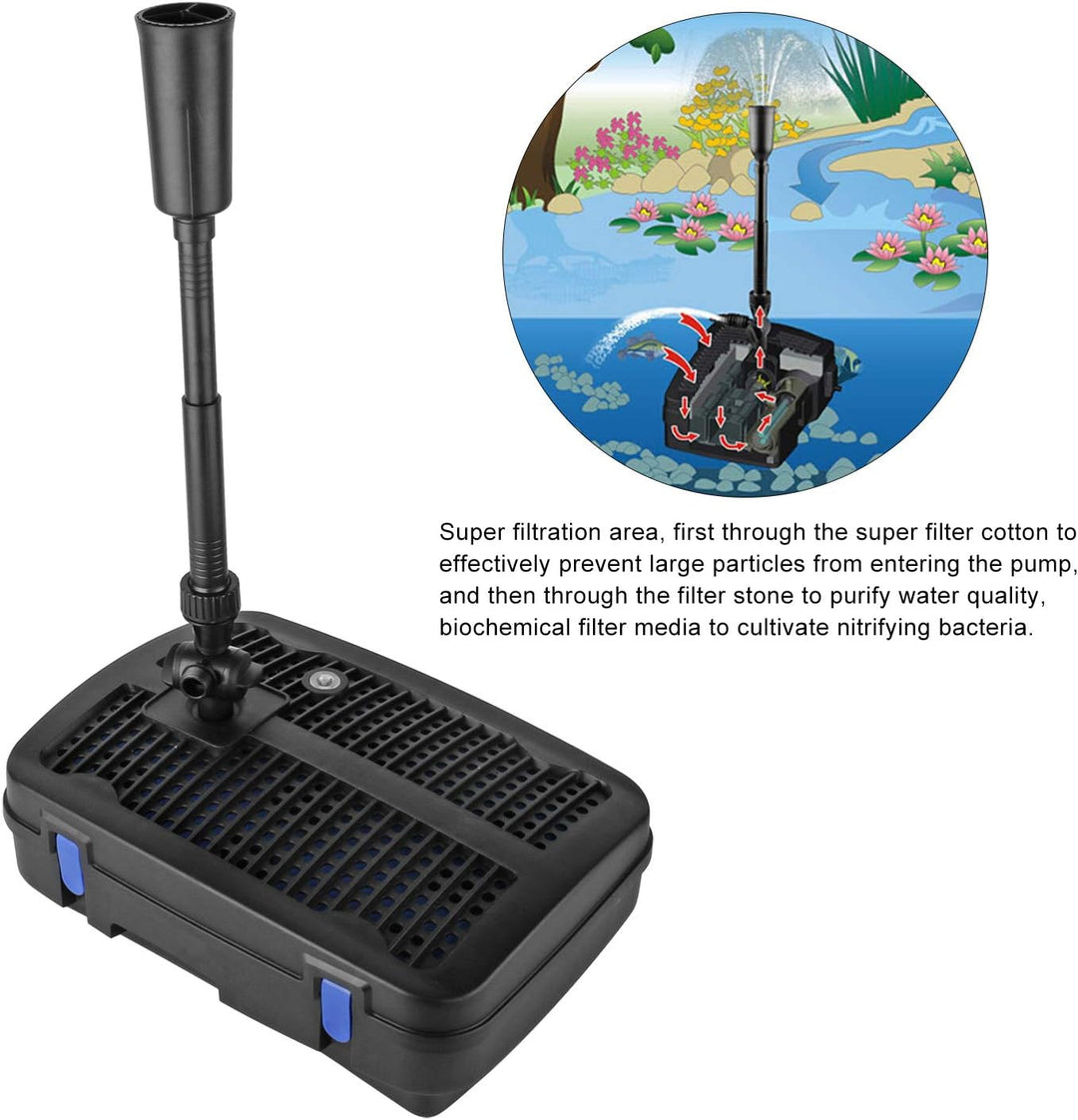 Forever Speed 4 in 1 Teichpumpe Springbrunnenpumpe mit Filter, 11W UV-Klärer, 2500l/h, mit 10m Strom