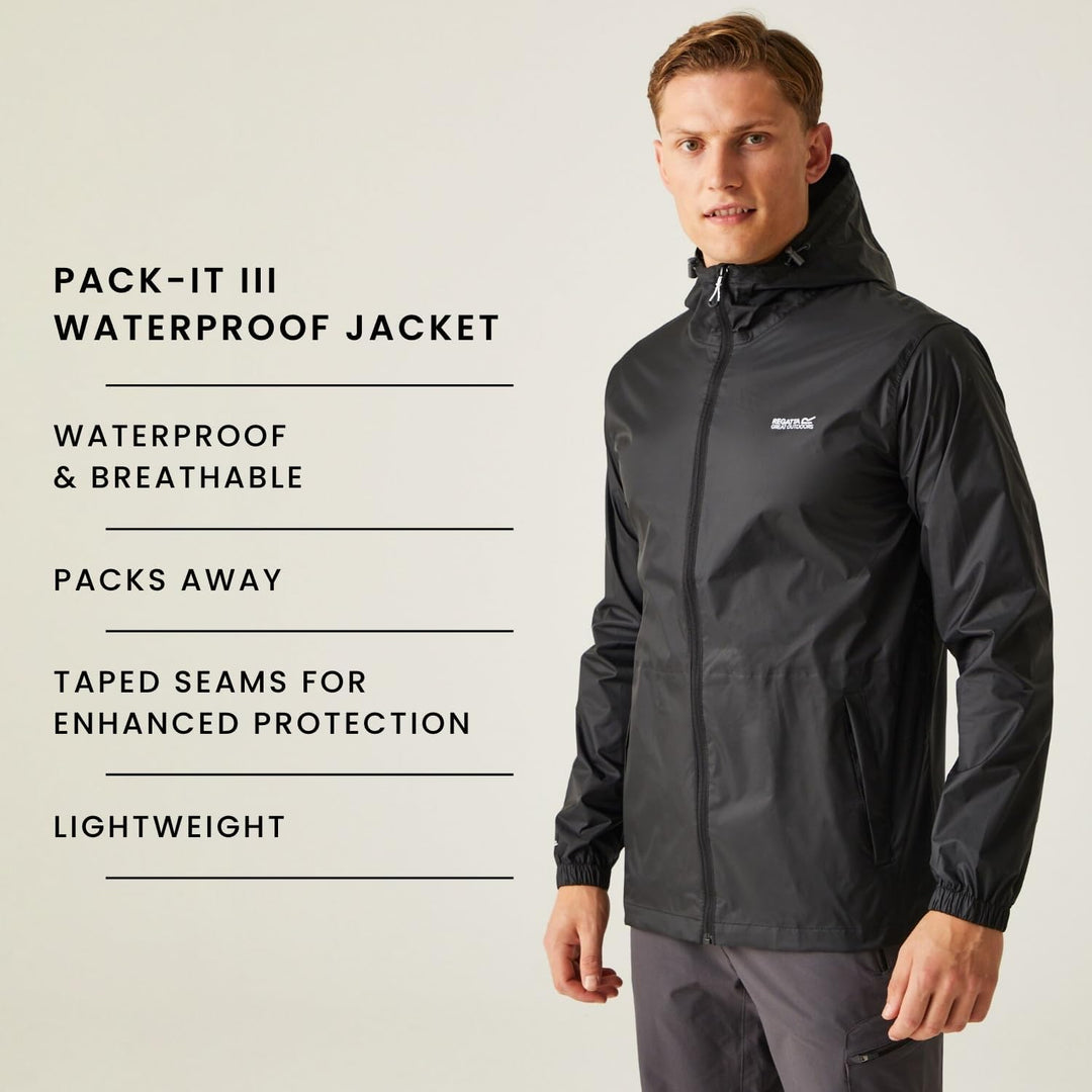 Regatta Damen Pack it III wasserdichte Shell Jacke 44 Schwarz, 44 Schwarz