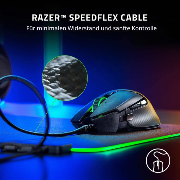 Razer Basilisk V2 - Kabelgebundene Gaming Maus mit 11 programmierbaren Tasten für PC/Mac (Optischer
