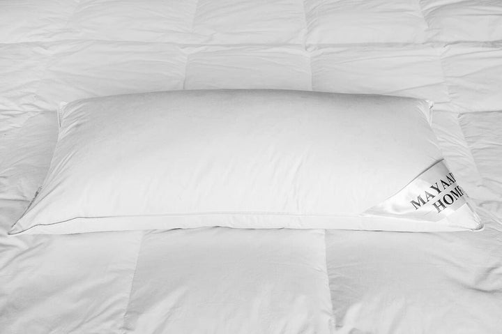 Mayaadi-Home MA100 Kopfkissen 50x80 cm Hochwertiges Daunenkissen Federn 100% Gänsefedern Natur Kisse