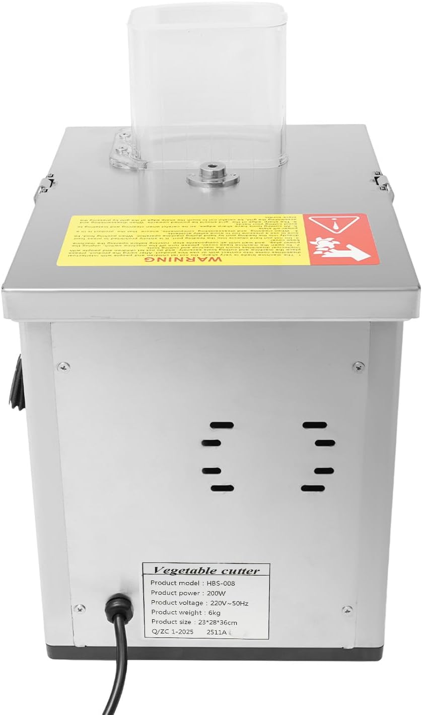 4-in-1 Elektrische Gemüseschneidemaschine, 200 W, rostfreie Küchenmaschine für Würfel, Reiben, Schne