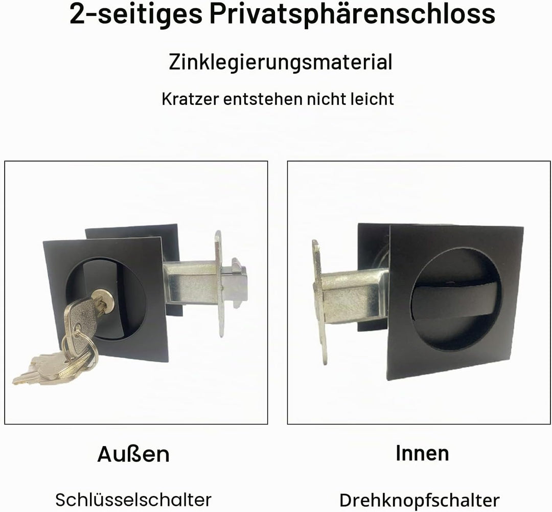 Hoconnie Unsichtbarer Versenkter Griff Türgriff Sets Taschentürschloss mit Schlüssel Griff für Türsc