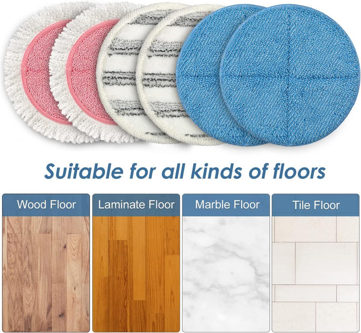 OGORI 6 Packung Ersatz Elektrischer Mopp Wischpads - Reinigungspads, Scrubby Pads und Wachsmop Pads