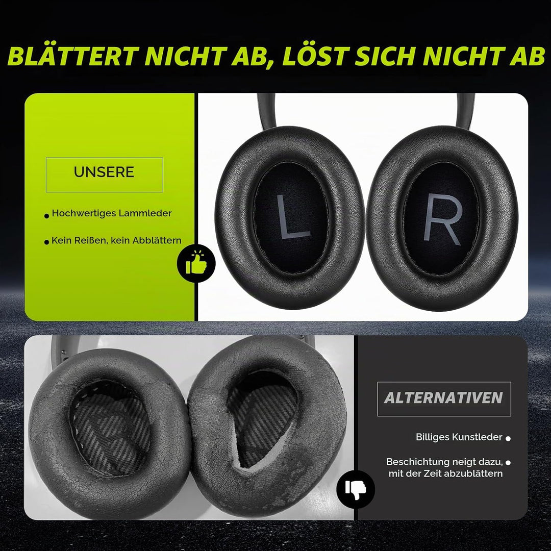 Ersatz Ohrpolster für Bose NC700 / 700 Noise Cancelling Kopfhörer, Aurivor Lammfell-Leder Ohrkissen-