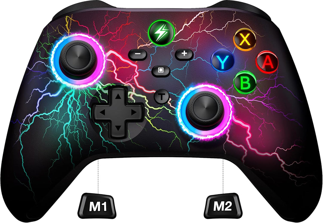 HASACOOL Switch Controller, Switch Pro Controller mit 2 Back Button Macro Programmierbar/Blinkende L