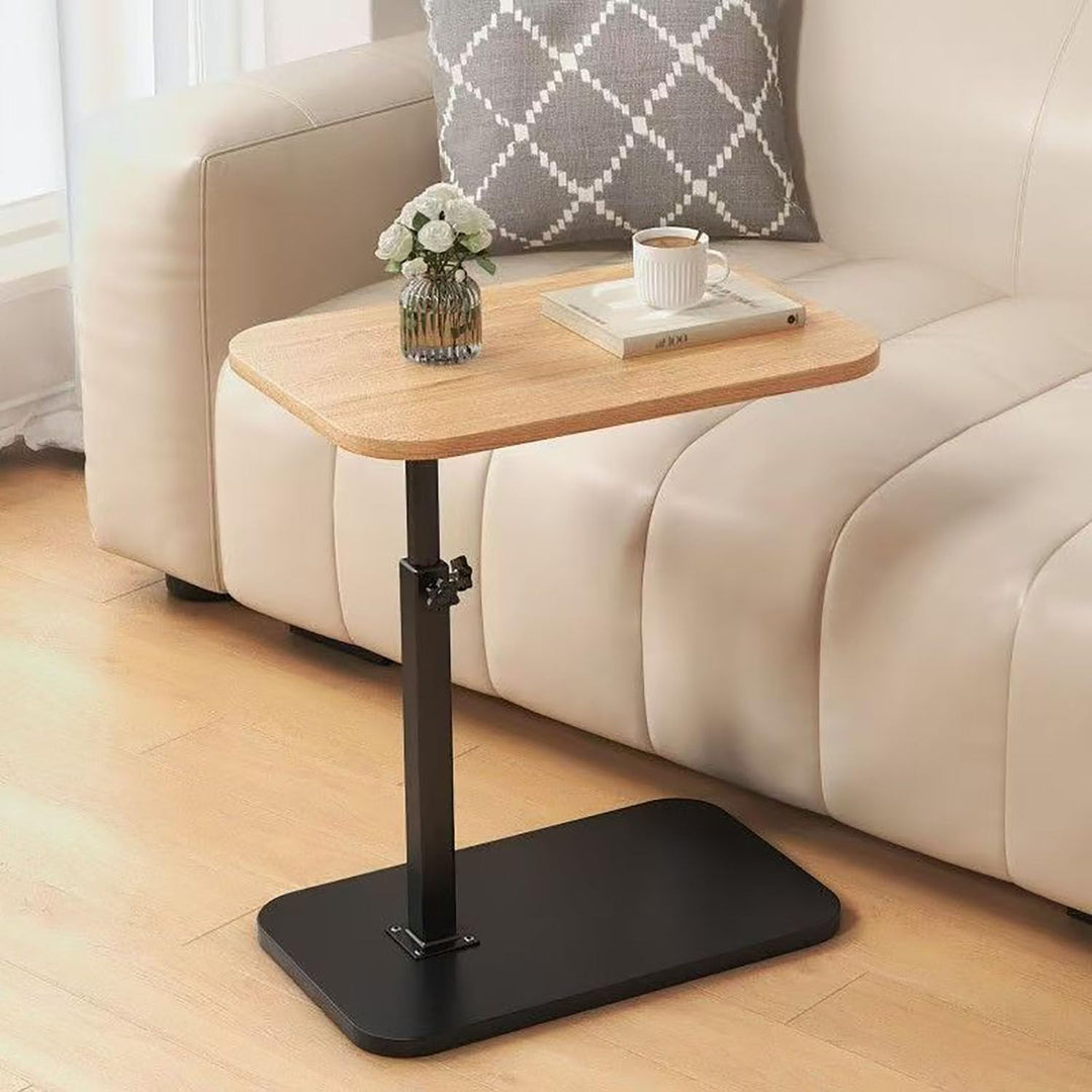 Beistelltisch Holz Klein Couchtisch Sofatisch: C Form Höhenverstellbar Couch Mobiler Kaffeetisch Kle