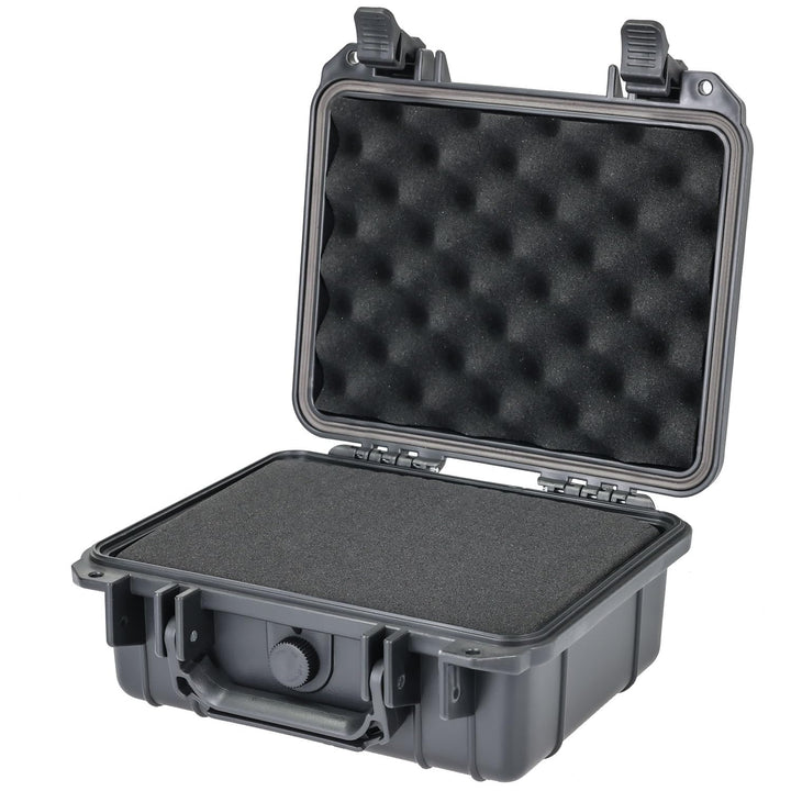 HMF ODK100 Outdoor-Fotokoffer, Transportkoffer mit Rasterschaumstoff | 27 x 24,5 x 13 cm, 27 x 24,5