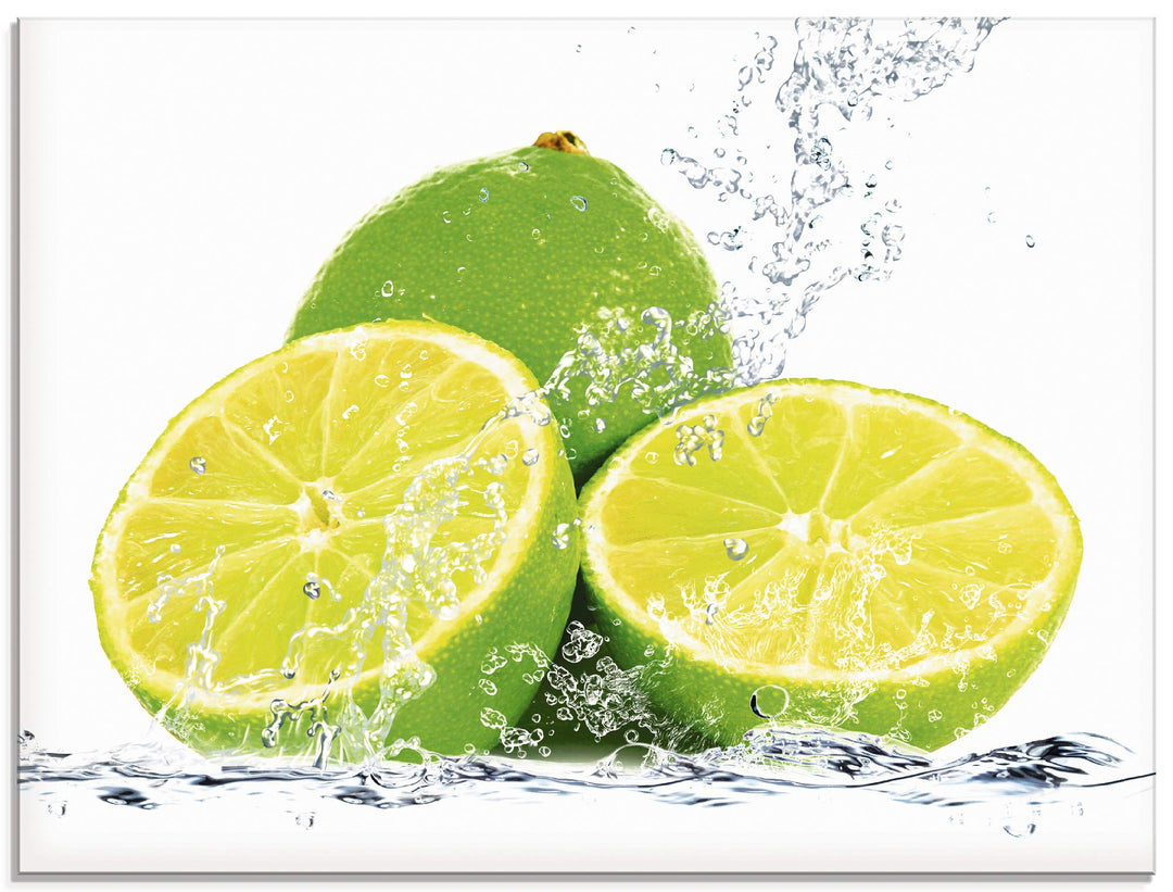 ARTland Glasbilder Wandbild Glas Bild einteilig 60x45 cm Querformat Früchte im Wasser Obst Cocktails