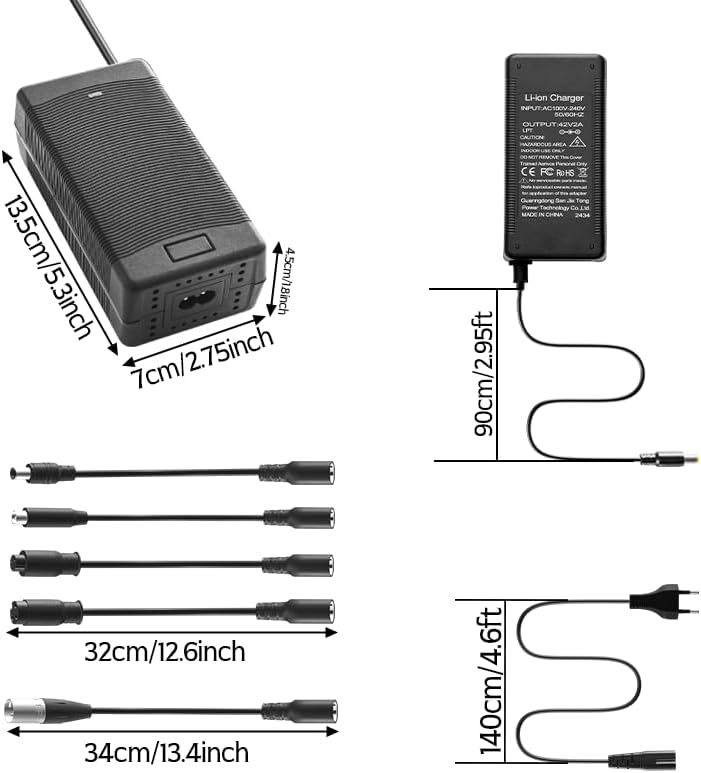 Yasco Li-ion akku Ladegerät Mehrere Stecker Für Elektrofahrrad Roller E-Bike Boot Motorrad Xiaomi Ak