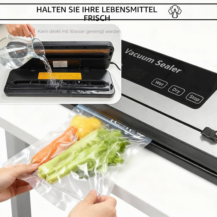 Vakuumiergerät für Lebensmittel, 6 in 1 Vakuumierer für Lebensmittel mit Schneidvorrichtung, Profi V