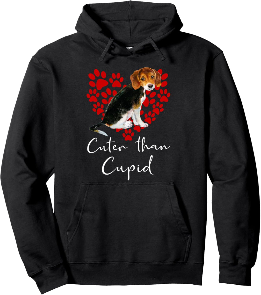 BEAGLE Cuter Than Cupid Hunde Valentinstag Pullover Hoodie